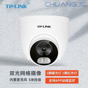 TP-LINK TL-IPC435E-W 300万人形识别半球双光全彩音频网络摄像机