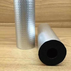阻燃隔热橡塑管 复合铝箔开口自粘橡塑管 工程管道橡塑保温管
