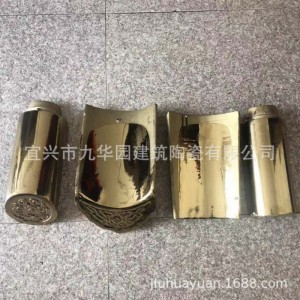 镀金筒瓦 庙瓦 寺庙屋顶瓦中式古建仿古瓦 屋面装饰防金瓦陶土瓦