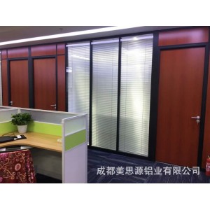 成都玻璃隔断铝合金办公室玻璃隔断墙高隔间双玻百叶高隔断厂家