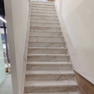 白色大理石石材楼梯踏步台阶光面抛光别墅罗马欧式地铺石地砖踏板
