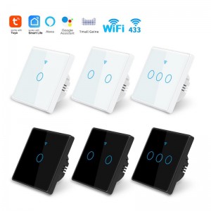 涂鸦WiFi智能开关家用智能无线控制面板alexa语音玻 璃触摸开关