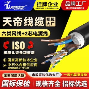 网电综合缆六类网线+2芯电源线一体监控网络综合线缆复合电缆线