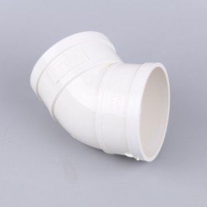 厂家批发 PVC弯头 雨水管件 家装排水污水小弯 PVC45度弯头现货