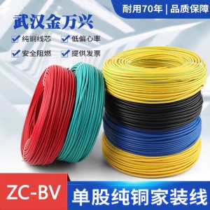 国标纯铜ZC-BV1/1.5/2.5/4/6平方家用电线缆导线节能电机铜芯阻燃