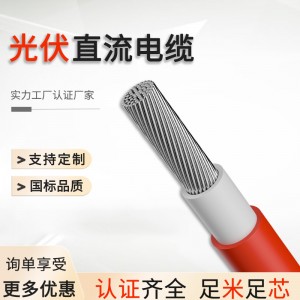光伏电缆PV1-F国标TUV认证辐照H1z2z2太阳能直流电线 4平方光伏线