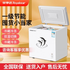 荣事达冰柜家用一级小型冷冻保鲜小冰柜小冷柜冷藏微霜卧式 小冰箱