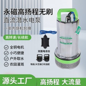 直流锂电潜水泵21V24V永磁高扬程水泵鱼池农用灌溉大流量抽水机