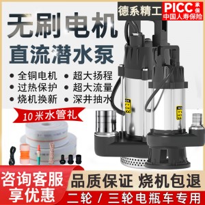 无刷直流潜水泵高扬程48V60V72伏通用电动电瓶车抽水泵抽水机