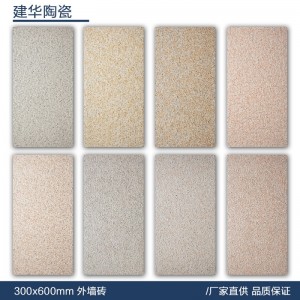 外墙瓷砖300*600中板哑光凹凸麻石荔枝面仿花岗岩自建房室外瓷砖