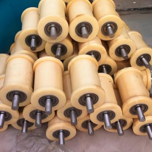 配件矿用尼龙地滚钢丝绳提升用直径200*300耐磨尼龙实心地滚配件