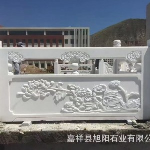 石雕石栏杆景区广场汉白玉石栏杆 户外河道景区镂空石桥杆